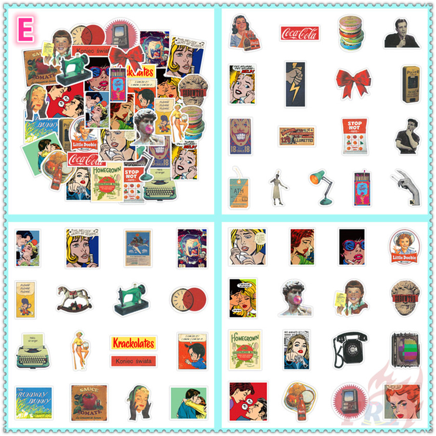 Bộ miếng dán chủ đề Vaporwave cá tính trang trí tiện dụng