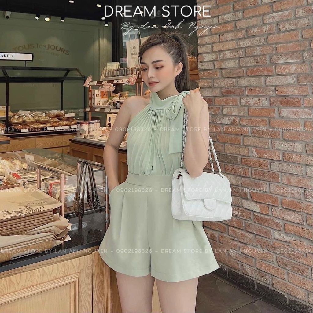 [Freeship 2022] Sét tiểu thư nữ cổ yêm dập ly, sét babydoll dáng xoè kèm quần đùi xinh xắn