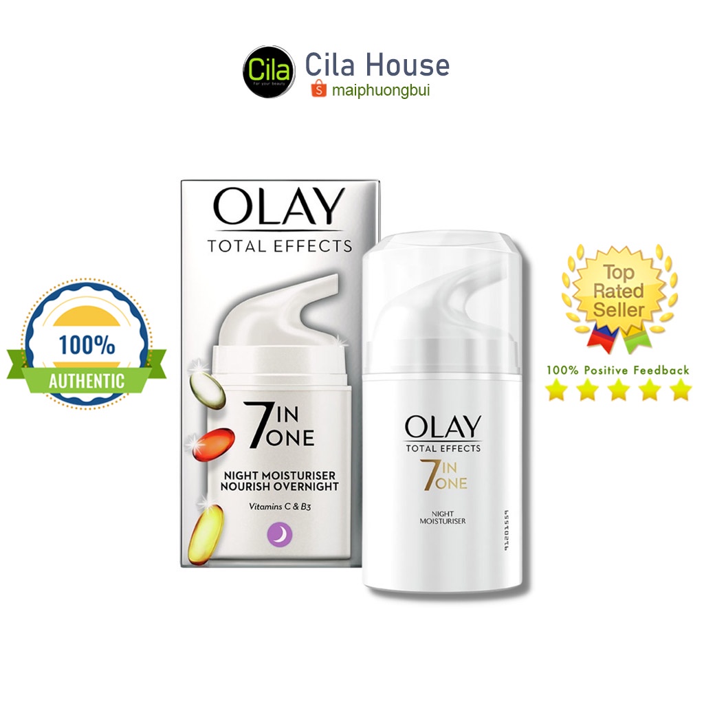 [Bản nội địa UK] Kem dưỡng Olay Total Effects 7in1 ban đêm mẫu mới - Cila House