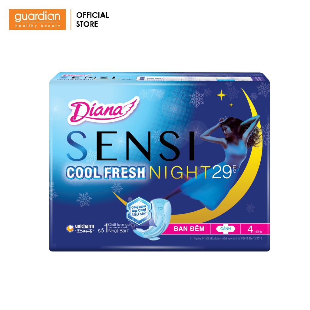 Băng Vệ Sinh Diana Sensi Cool Fresh Night 29cm (4 miếng)