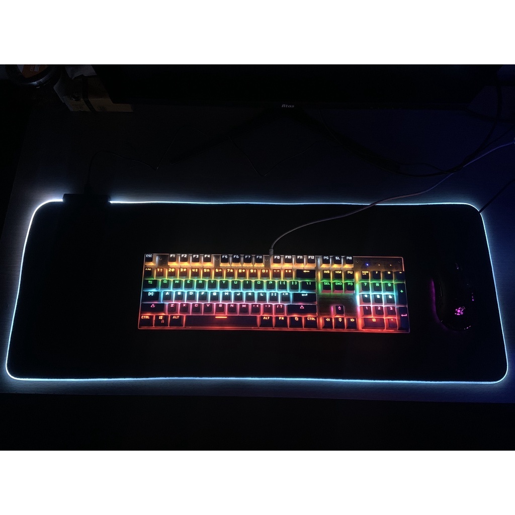 Miếng lót chuột pad chuột chơi game LED RGB cỡ lớn 80x30x4mm chống trượt siêu bền siêu đẹp