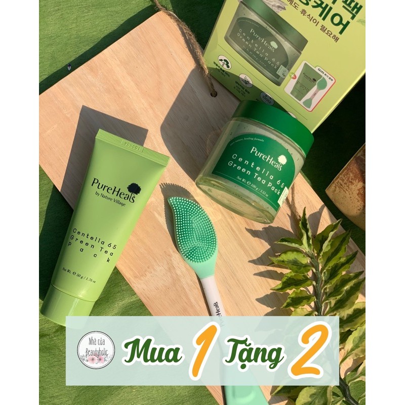 Set mặt nạ rau má trà xanh PURE HEALS CENTELLA 65 GREEN PACK