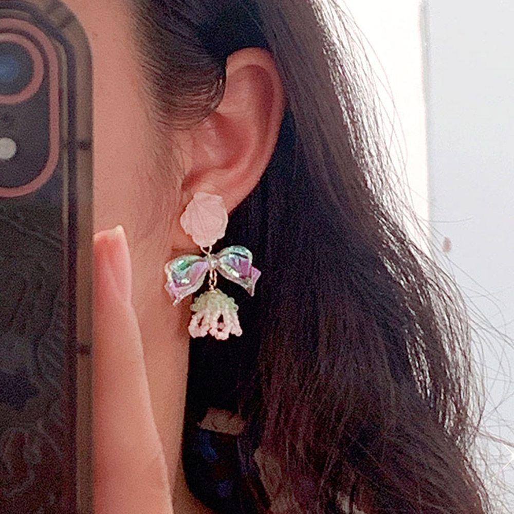 Bông Tai Thời Trang Xuân Hè Phong Cách Hàn Quốc Cổ Điển Cho Nữ|Bông Tai Nơ