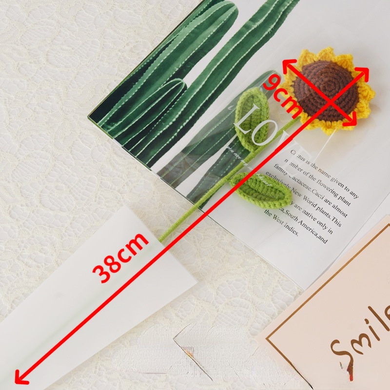 Bó Hoa Hướng Dương / Hoa Cẩm Chướng / Hoa Tulip / Hoa Hồng Đan Móc Thủ Công Làm Quà Tặng Sinh Nhật / Ngày Lễ Tình Nhân