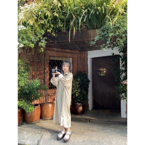 Iseul Shirt Dress - Đầm sơ mi sọc dáng dài - Remmus.vn