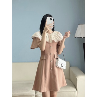 Đầm thiết kế cổ dập ly