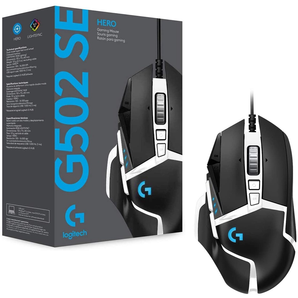 Chuột gaming Logitech G502 HERO (Đen)