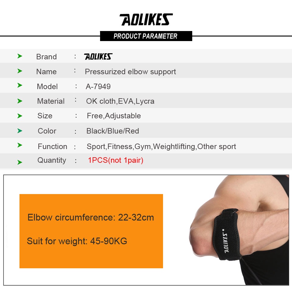 AOLIKES Đai quấn bảo vệ khuỷu tay khi chơi bóng rổ