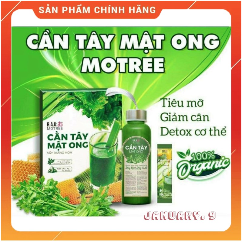 [CHÍNH HÃNG] Bột cần tây, cần tây Mật Ong Motree, hộp 14 gói, giúp giảm cân, dáng đẹp, thanh lọc cơ thể