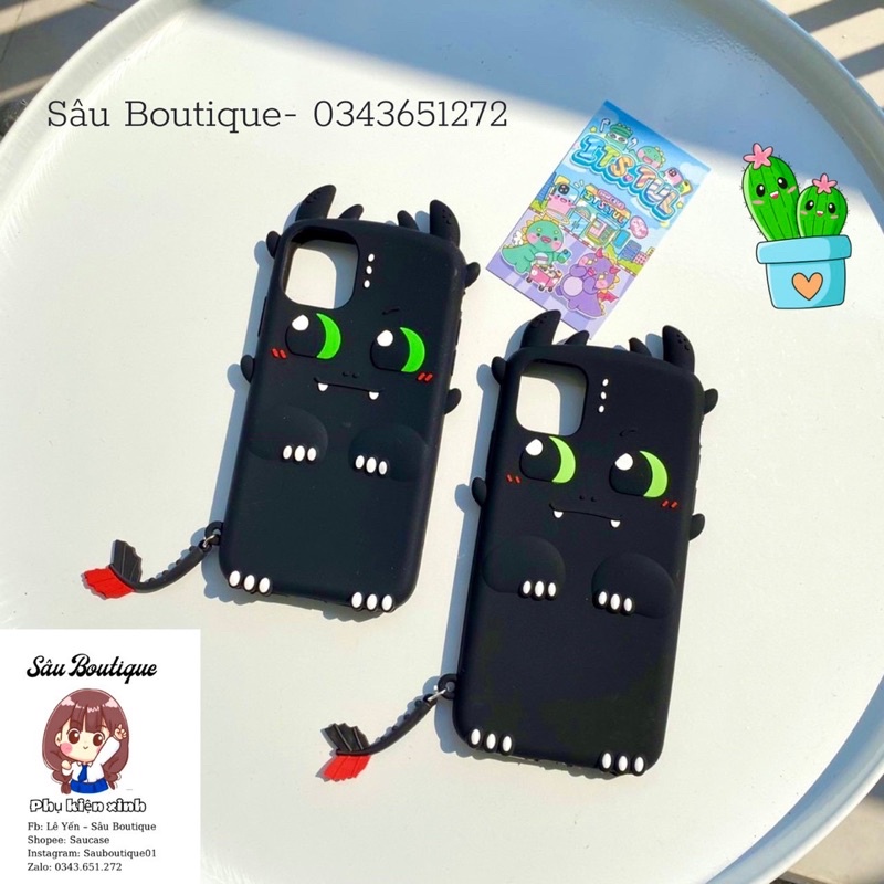 Ốp điện thoại iphone silicon rồng đen răng sún mềm bảo vệ máy ip 6/6s/6plus/6splus/7/7plus/8/8plus