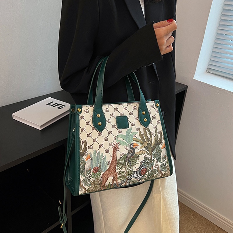 Túi đeo vai IELGY cỡ lớn in họa tiết hoạt hình thời trang cao cấp cho nữ