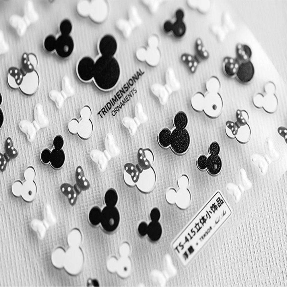 [Hàng mới về] Nhãn dán móng tay sọc caro hình Mickey Minnie phong cách giáng sinh tự dính trang trí móng DIY cho bé