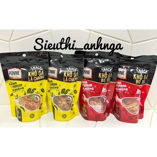 Snack khô gà ponnie vị lá chanh - bơ tỏi gói 25g