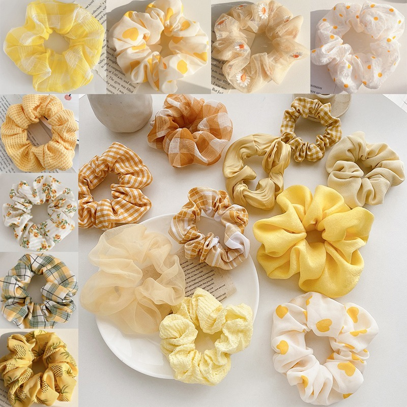 Dây buộc tóc màu vàng thời trang thanh lịch tùy chọn