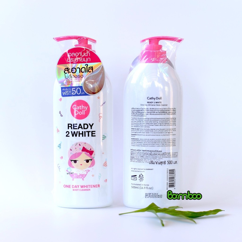 Sữa tắm trắng da Ready 2 white one day whitener Cathy Doll 500ml Thái Lan