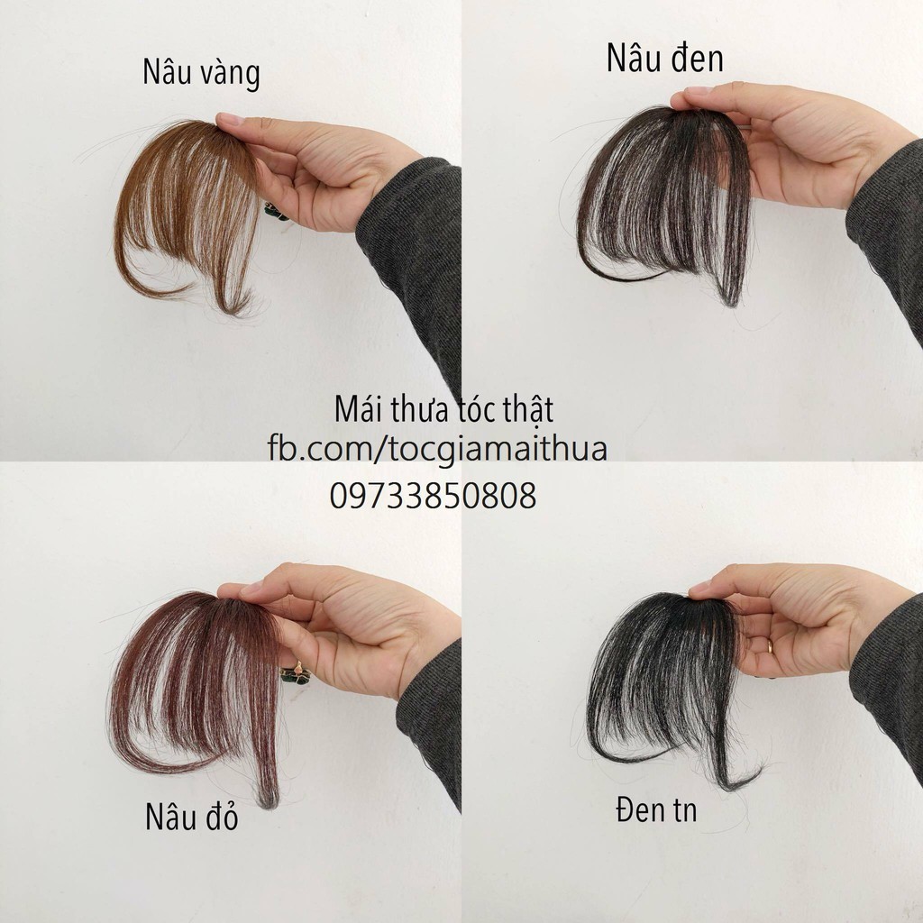 Tóc mái thưa  làm bằng sợi tóc thật, dùng nhiệt thoải mái.