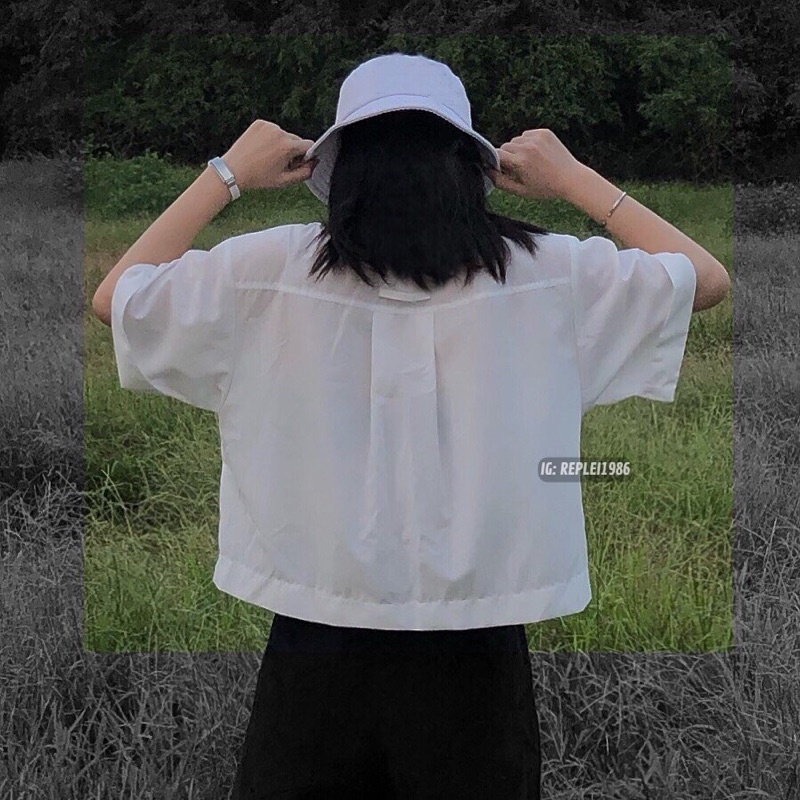 [ẢNH THẬT ĐỘC QUYỀN REPLEI1986] Áo sơ mi croptop HUYN