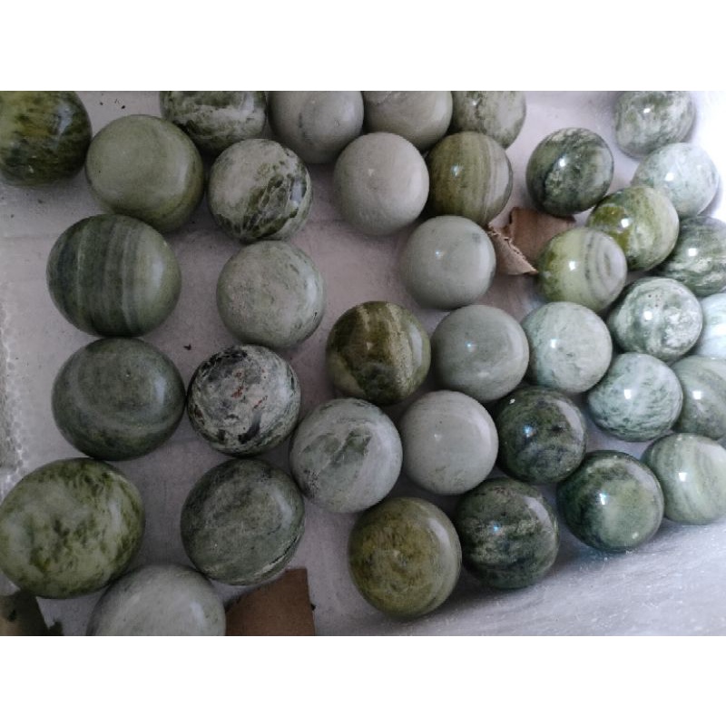 Cặp Bi Đá Spentine Để Lăn Tay Cực Tốt