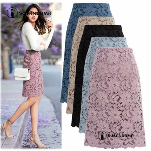 Chân Váy Bút Chì Bút Chì Ôm Dáng Phối Ren Thanh Lịch Dành Cho Nữ | BigBuy360 - bigbuy360.vn