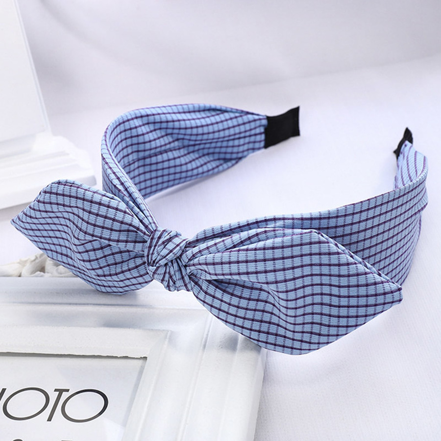 Băng Đô Nơ Họa Tiết Ca Rô Phong Cách Hàn Quốc Dành Cho Nữ