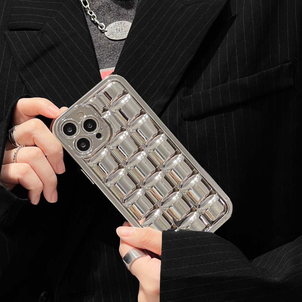 Thời Trang Ốp Điện Thoại Hình Vuông Mạ Điện 3d Kèm Dây Đeo Cho iphone 15promax 15pro 15 14promax 14 13 pro max 12 pro max 11 pro max xs max xr x