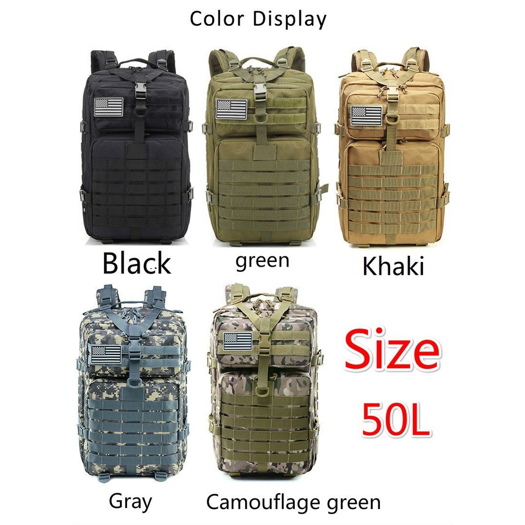 TREKKING Set 3 Túi Đeo Chéo Họa Tiết Rằn Ri 50l 1000d