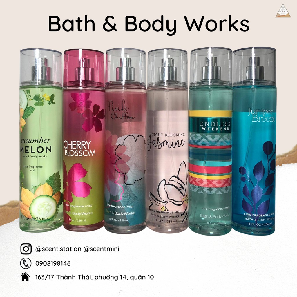 [Link 1] Xịt thơm cơ thể Body mist Bath &amp; Body Works 236ml