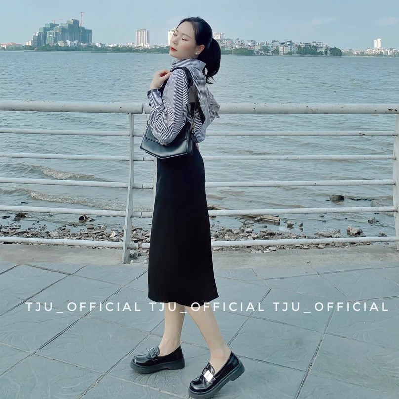 Chân váy dáng chữ A, dài qua gối lưng cao xẻ sau màu trơn đủ size, phong cách công sở ulzzang Hàn Quốc T-Ju(cv Sao Linh) | BigBuy360 - bigbuy360.vn