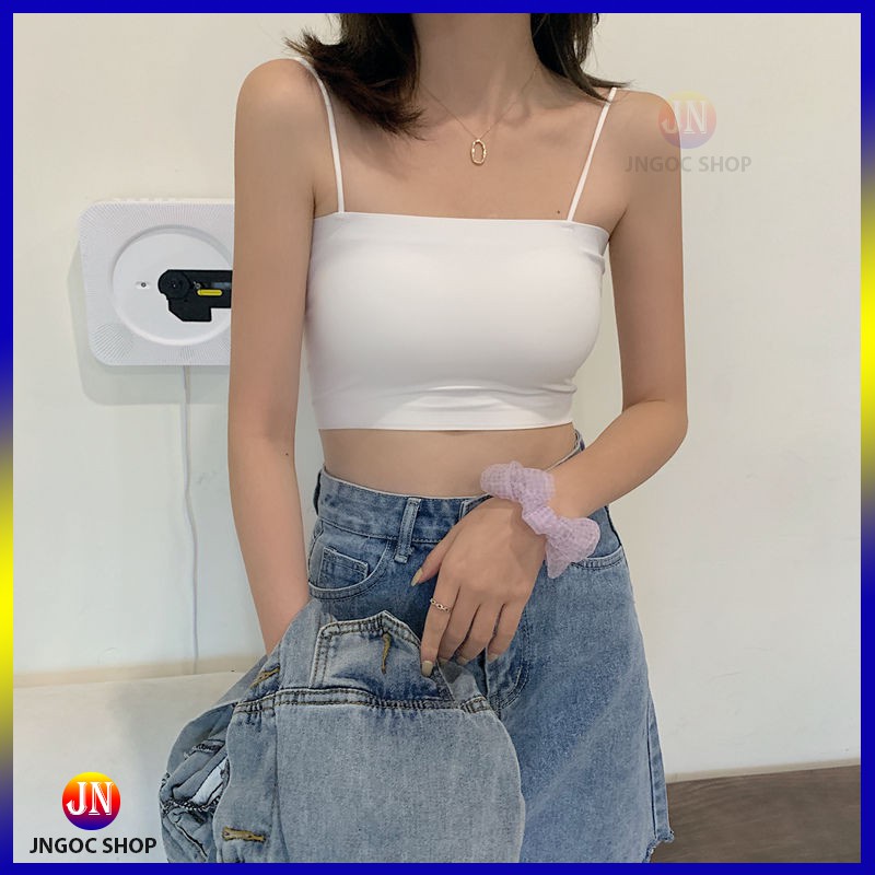 Áo hai dây croptop cotton siêu mát, Áo 2 dây croptop nữ ôm body trẻ trung năng động freesize từ 40 - 58kg