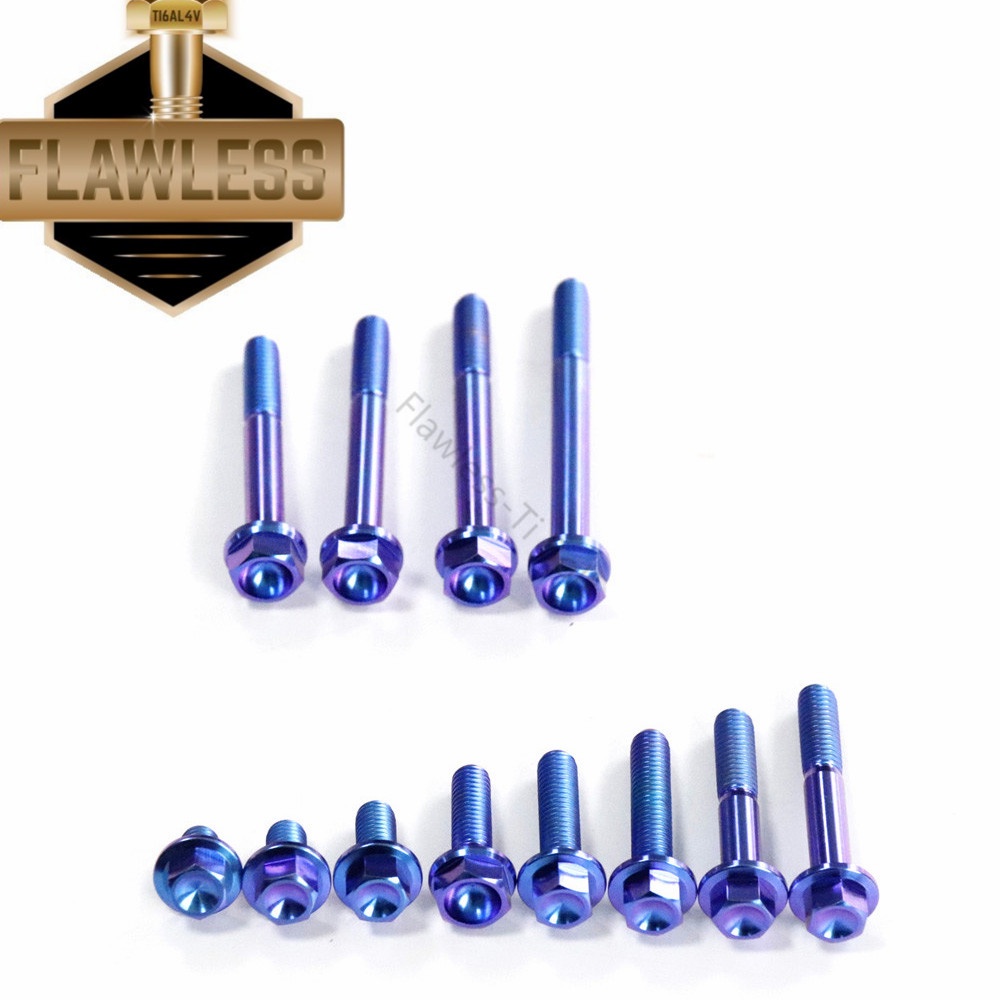 Bộ Bu Lông Gắn Động Cơ Mặt Bích Bằng Titan Gr5 M6×10/12/15/20/22/25/28/30/32/35/40/45/50/55/60 Hàng Có Sẵn