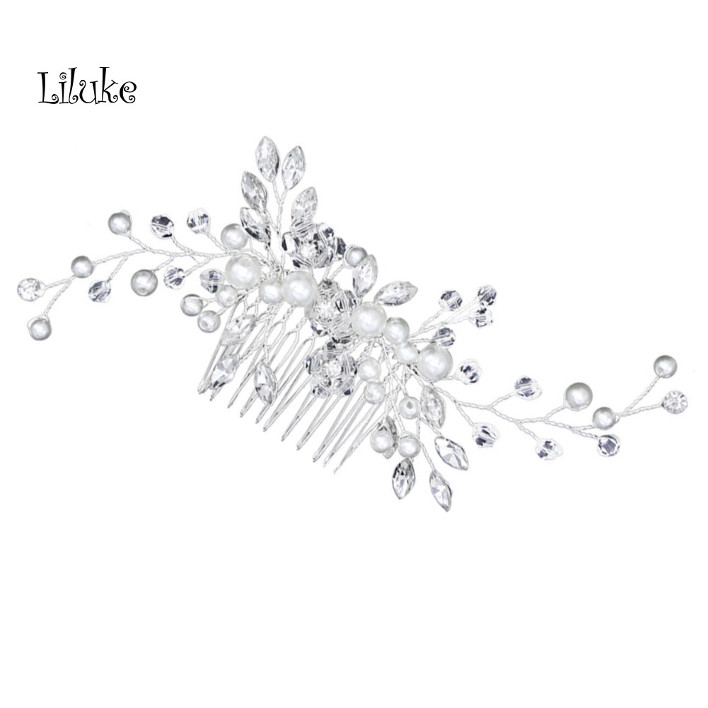 Lược Cài Tóc Đính Đá Và Ngọc Trai Nhân Tạo Thời Trang Dành Cho Nữ