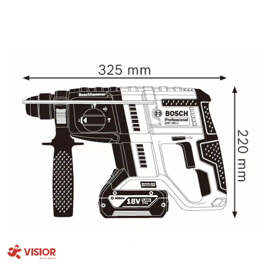 MÁY KHOAN BÊ TÔNG DÙNG PIN BOSCH 18V GBH 180- LI BL