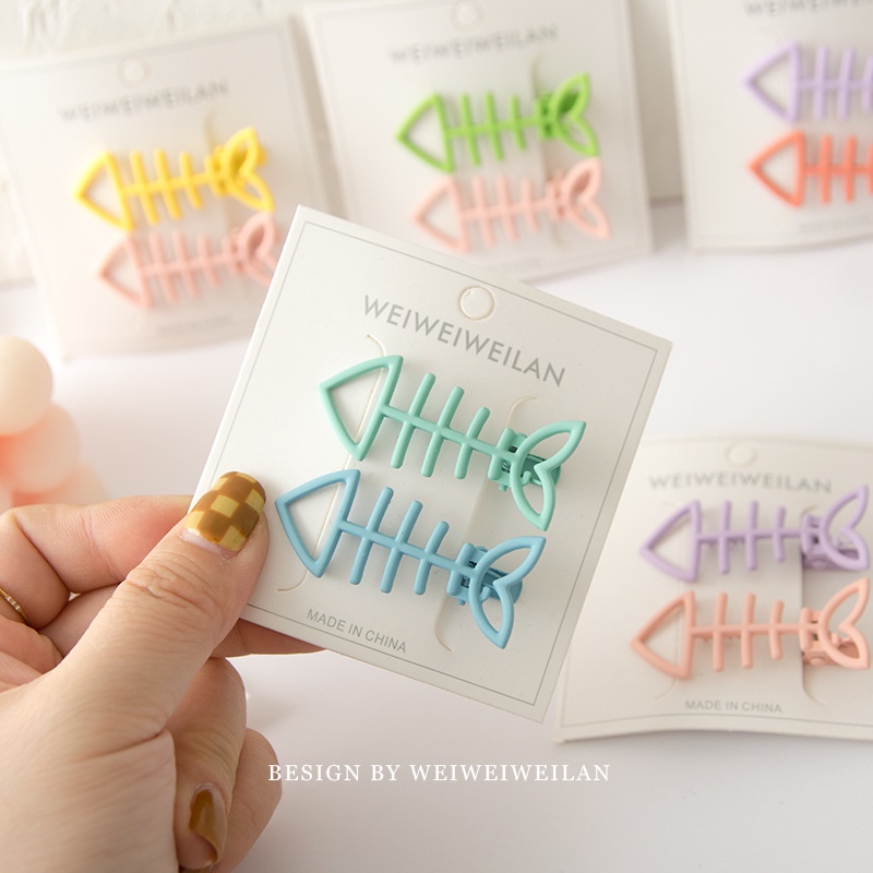 [Màu Sắc Ngẫu Nhiên] Kẹp Tóc Hình Xương Cá Màu Sắc Ngọt Ngào Phụ Kiện Thời Trang Cho Nữ AB030