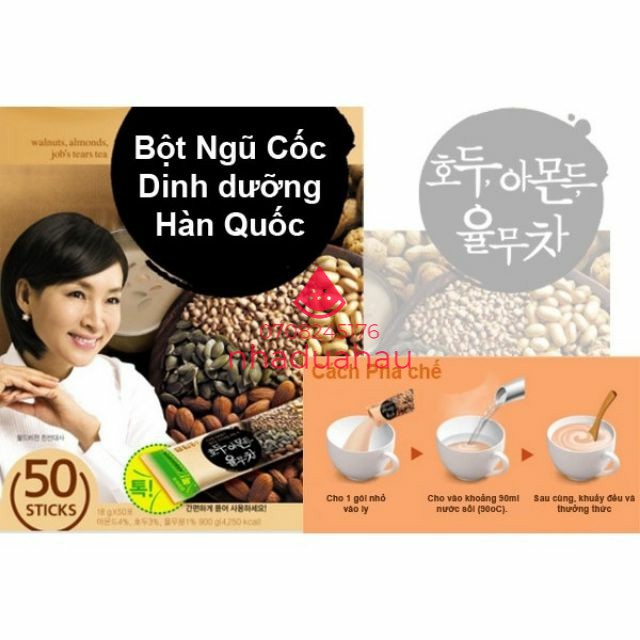 Một hộp ngũ cốc cô gái Damtuh Hàn Quốc 3 loại hạt dinh dưỡng/củ từ/ngũ cốc hộp 800/900gam