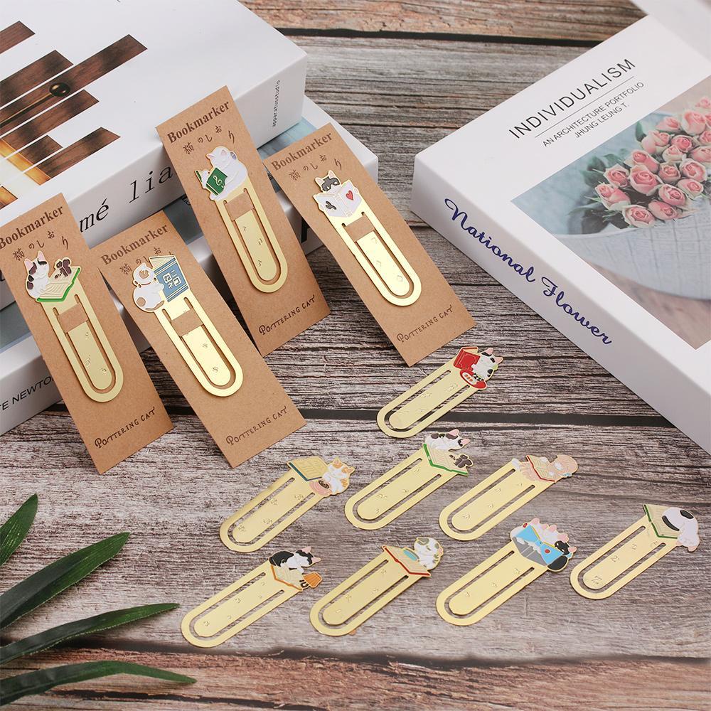 DORAW Thẻ Đánh Dấu Trang Sách Mạ Vàng Bằng Kim Loại