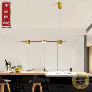 Đèn Decor màu vàng đồng T129 , đèm thả bàn ăn hiện đại 3 chế độ ánh sáng