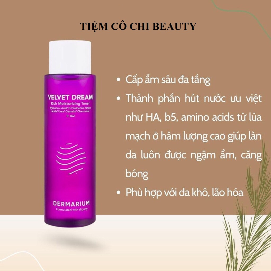Toner  Dermarium Dưỡng Ẩm Velvet Dream 150ml | Tiệm Cô Chi Beauty