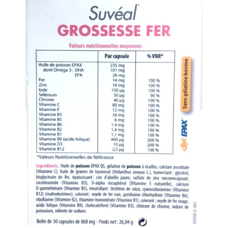Grossesse fer bổ bà bầu của suvéal