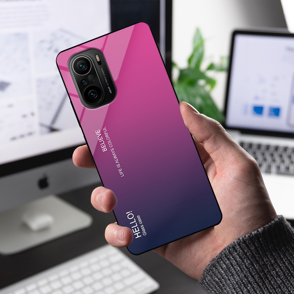 Ốp điện thoại Xiaomi Redmi K40, K40 Pro, K40 Gaming, poco F3 - Gradient edition, chất liệu kính cường lực