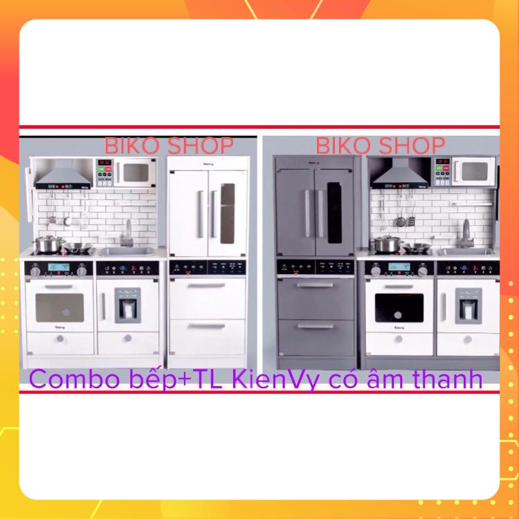 COMBO BẾP KÈM TỦ LẠNH 93CM PHONG CÁCH HÀN- BLGKV02(Trắng/xám)