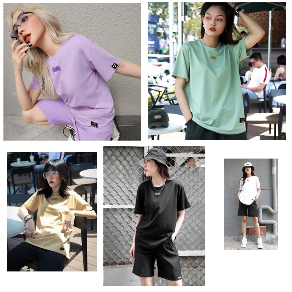 Áo thun nữ  LAAS UNISEX Tee Basic Ss1 - Áo thun cotton dày dặn ( V33 )