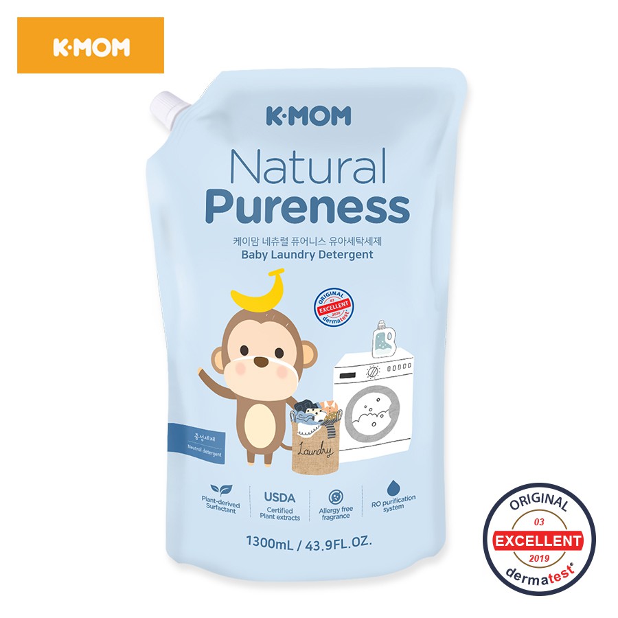 NƯỚC GIẶT ĐỒ SƠ SINH HỮU CƠ K-MOM HÀN QUỐC TÚI 1300ML