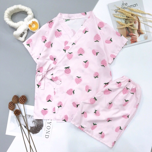 BỘ ĐỒ NGỦ KIMONO NỮ TAY NGẮN QUẦN ĐÙI TPHCM