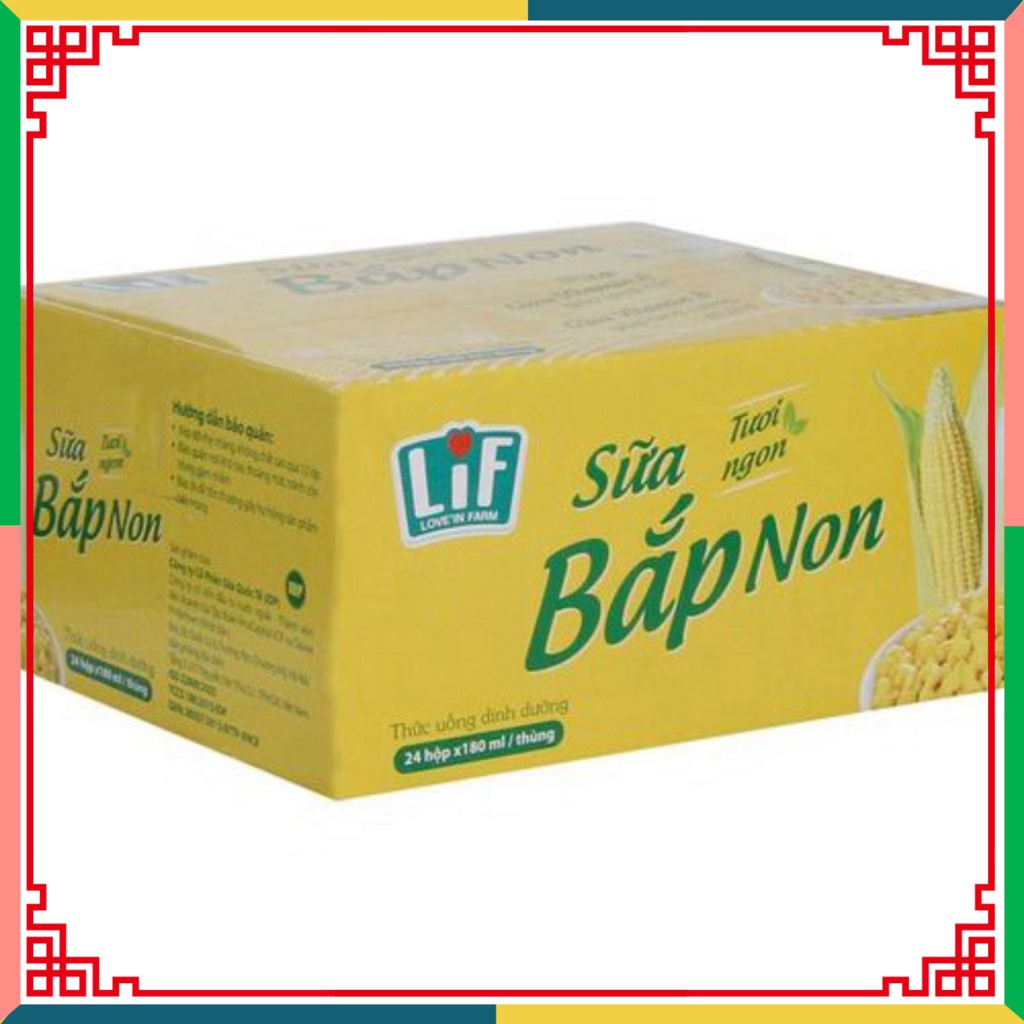 [hsd 4.2022] Thùng 24 hộp Sữa bắp non Lif 180ml ( Đại lý Ngọc Toản)