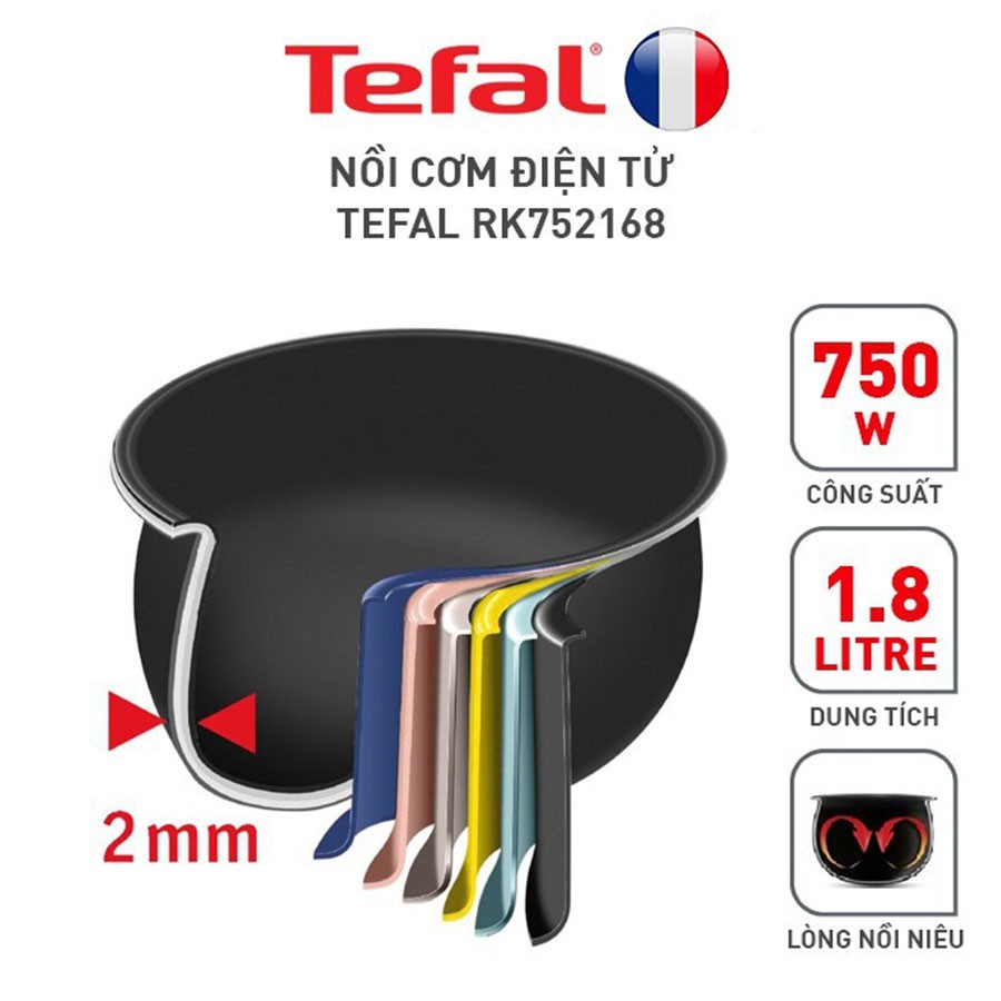 Nồi cơm điện tử Tefal RK752168 1.8L 750W hàng chính hãng pháp -GD.tefal.NoiComRK752168