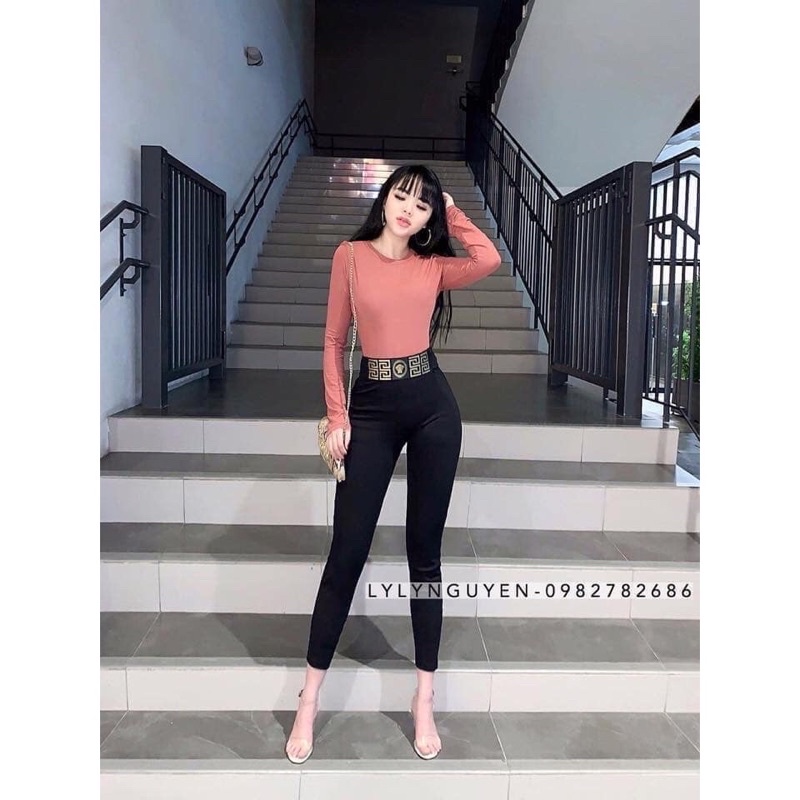 Quần Legging Cạp Chun Bản To Nữ { Hàng Umi Hàn Quốc Dày Dặn }-legging versace
