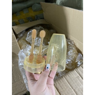 Bộ dụng cụ đánh răng tưa lưỡi silicon cho bé 0 - 18 tháng