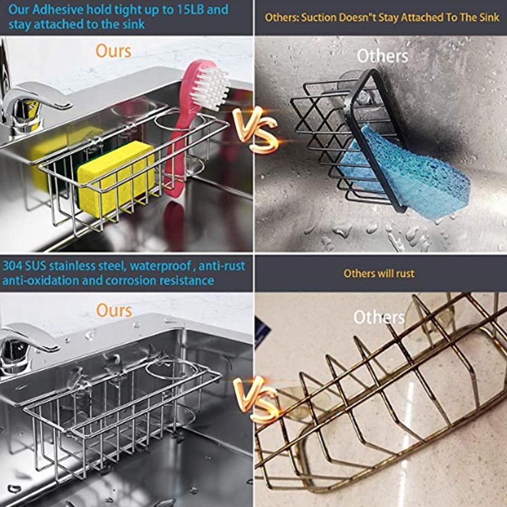 Giỏ Đựng Đồ Dùng Gắn Bồn Rửa Chén Thiết Kế Thoát Nước Tiện Dụng Cho Nhà Tắm