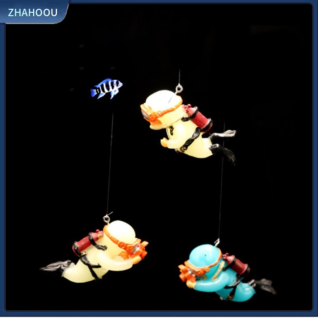 ☃Nhà☃ Đồ Trang Trí Bể Cá Hình Thợ Lặn Màu Dạ Quang