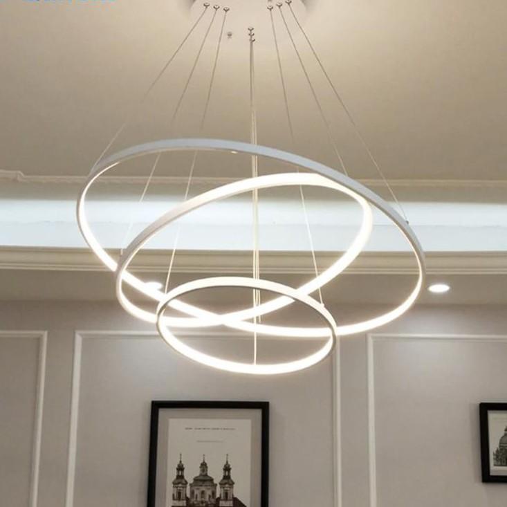 Đèn thả trang trí thả trần 3 vòng led có điều kiển remote TH816